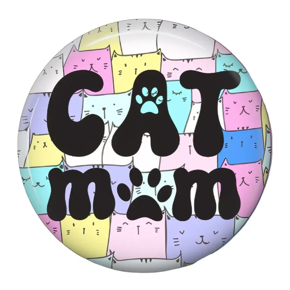 Cat Mom Badge Reel Cat Lover Retractable ID Badge Holder Pet Lover Gift